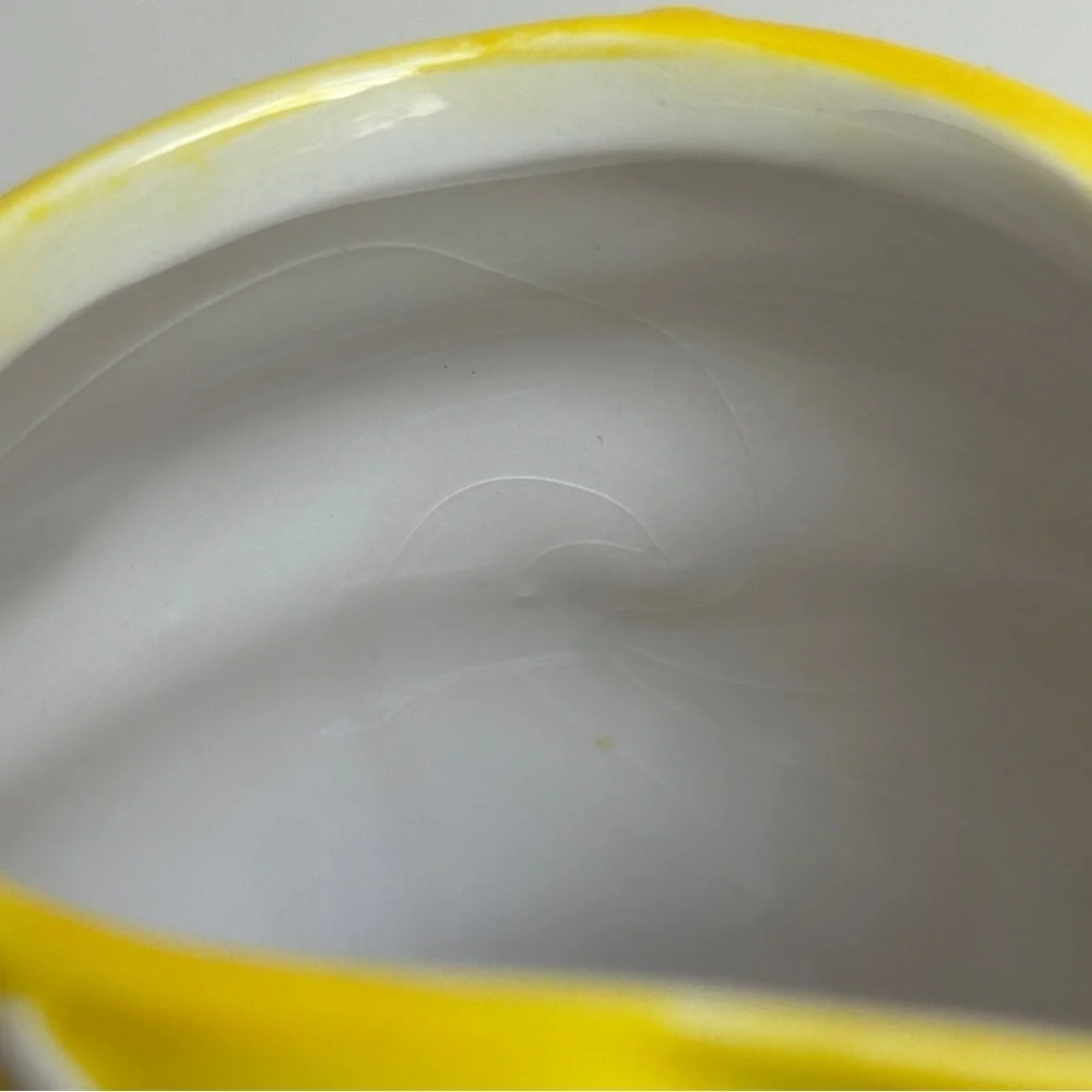 Pier 1 Imports Hand Painted Dolomite‎ Yellow Bee Honeycomb Creamer - Picture 11 of 15